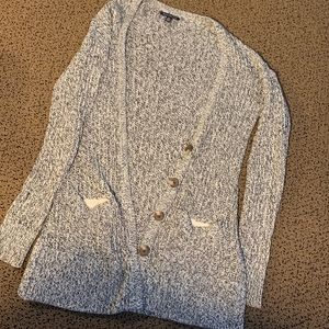 American Eagle Black & White Marled Cardigan
